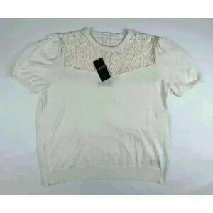 NEW! Lauren Ralph Lauren Women’s XXL Lace-Trim Stretch Cotton Top NWT $99.99